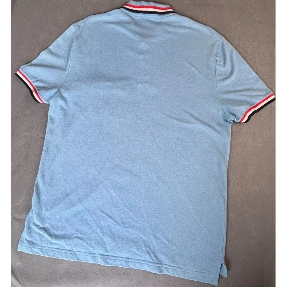 Lacoste Polo Shirt Mens Blue Golf Performance Stretch Short Sleeve Logo Collared